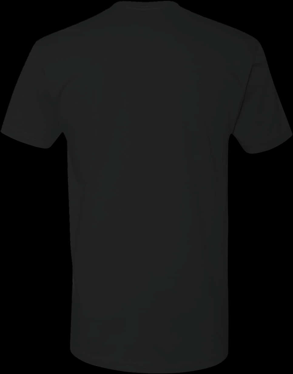Plain Black T Shirt Back View PNG with transparent background