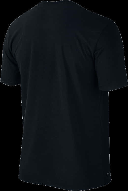 Plain Black T Shirt Rear View PNG with transparent background