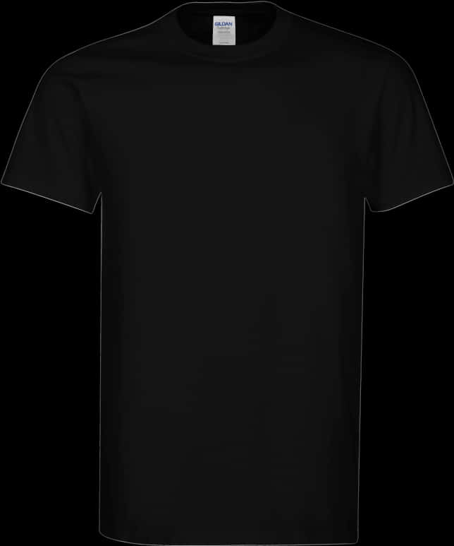 Plain Black T Shirt Template PNG with transparent background