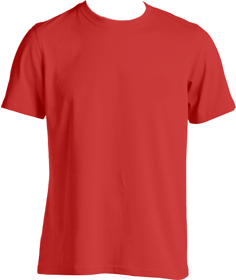 Plain Red T Shirt Template PNG with transparent background