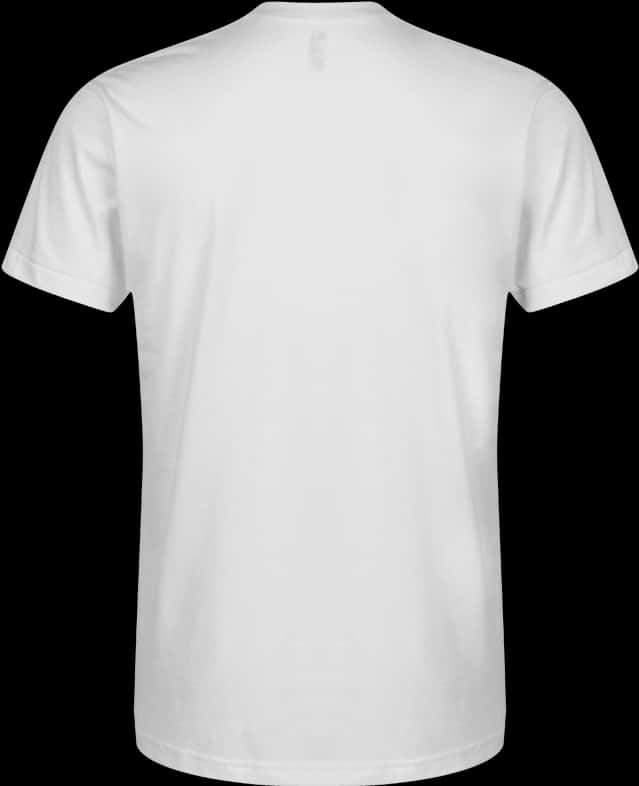 Plain White T Shirt Back View PNG with transparent background
