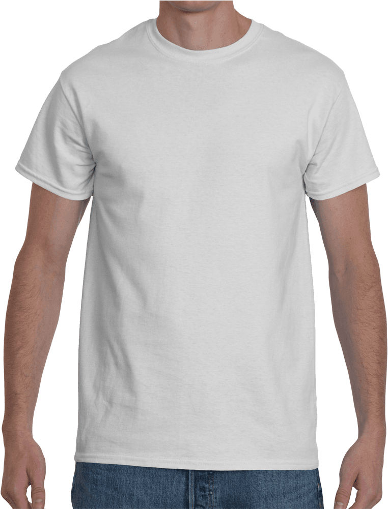 Plain White T Shirton Man PNG with transparent background