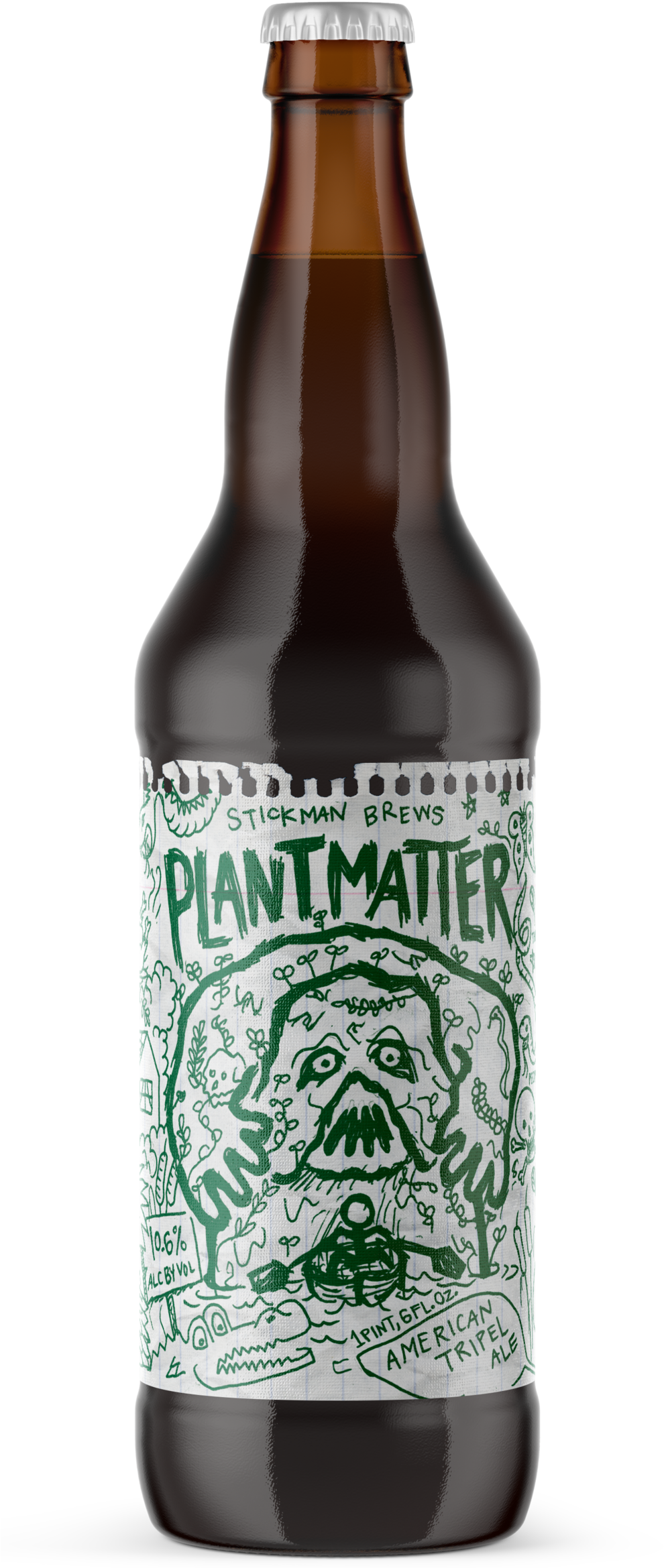 Plant Matter American Pale Ale Beer Bottle PNG image with a transparent background, free high-resolution download