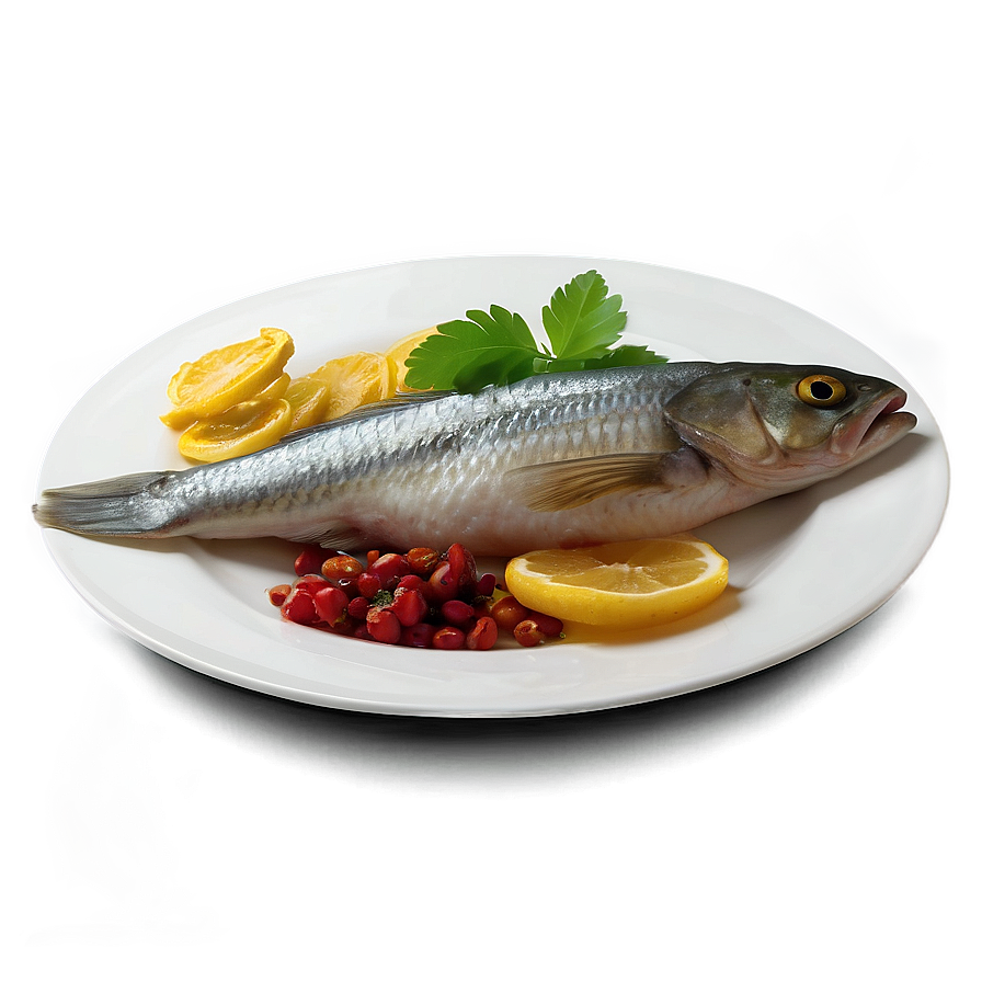 Plate Of Food With Fish Png 06262024