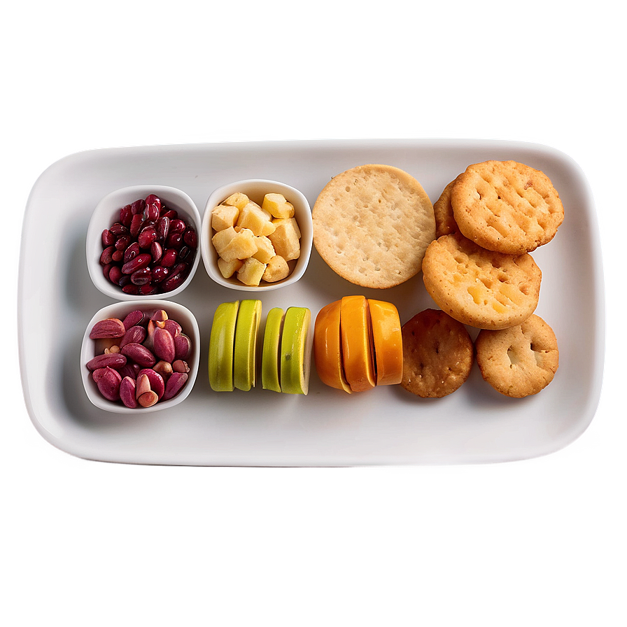 Plate Of Food With Snacks Png Nft62