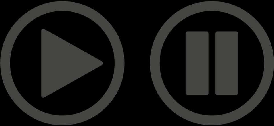 Play Pause Buttons Black Background PNG image with a transparent background, free high-resolution download