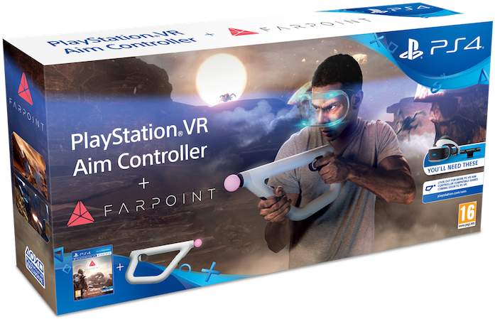 Play Station V R Aim Controller Farpoint Bundle Box