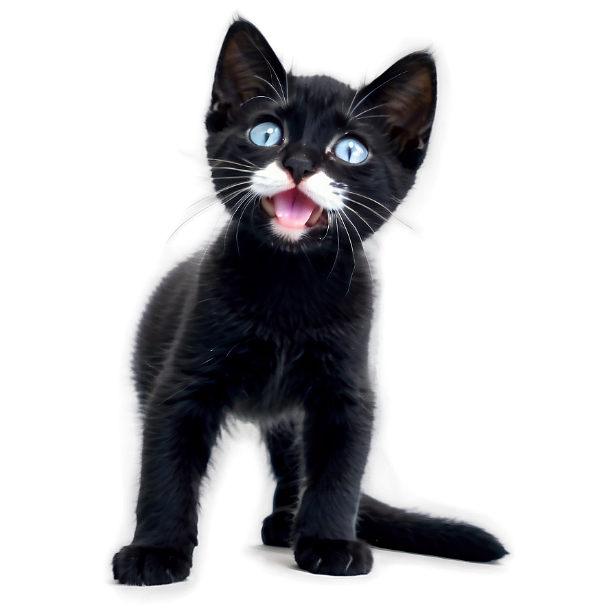 Playful Black Kitten Png 42