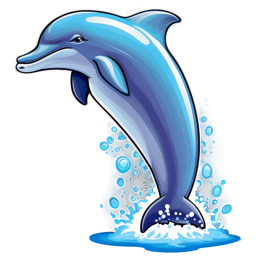 Playful Cartoon Dolphin Drawing Png 06272024