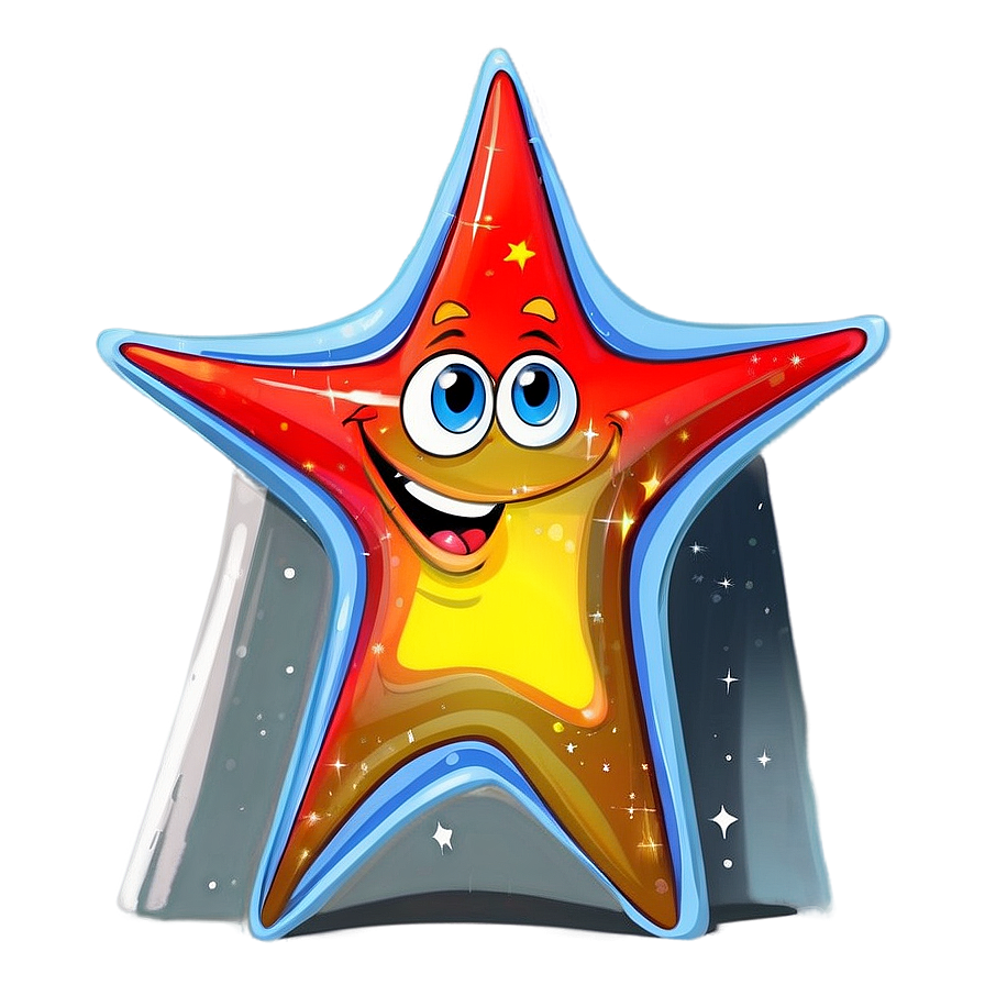 Playful Cartoon Star Png 90