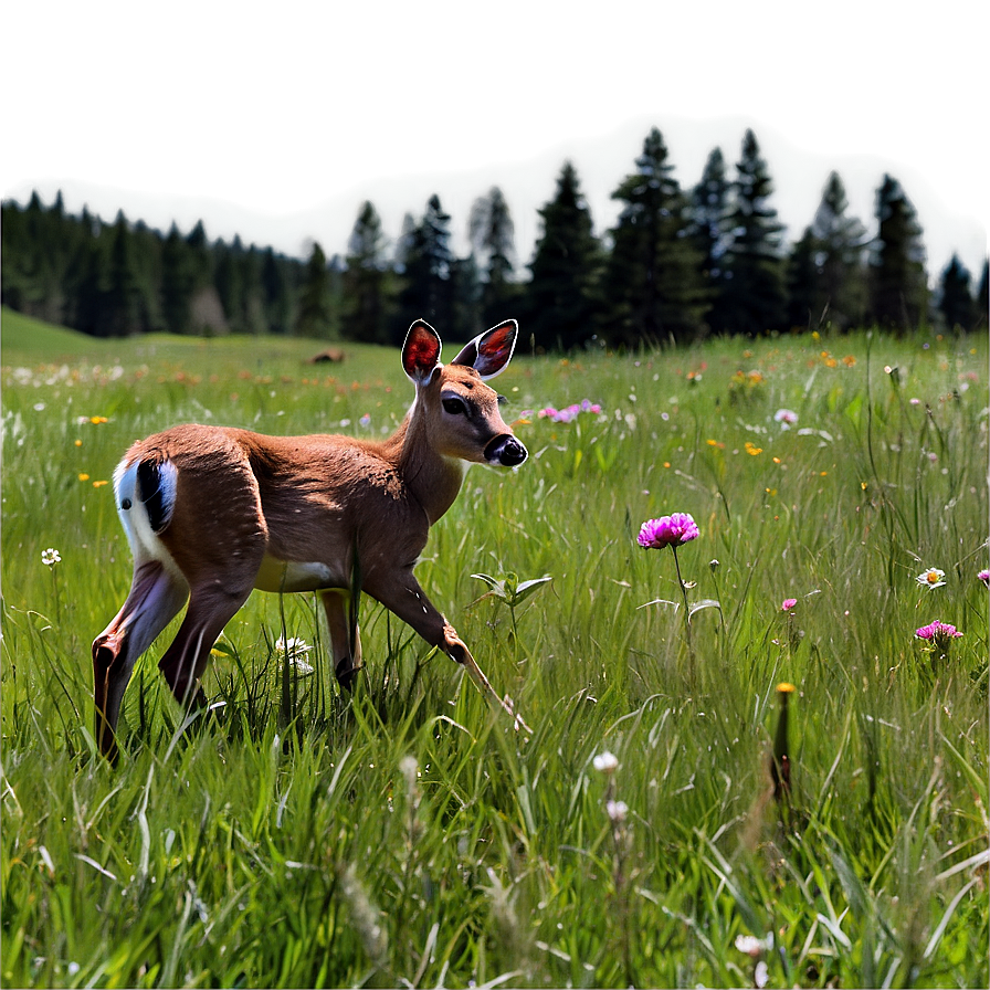 Playful Doe In Meadow Png Kmy