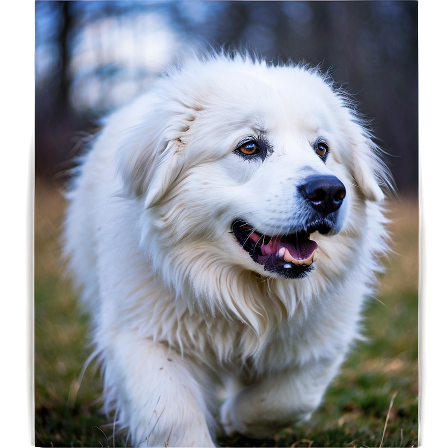 Playful Great Pyrenees In Snow Png Gxf38