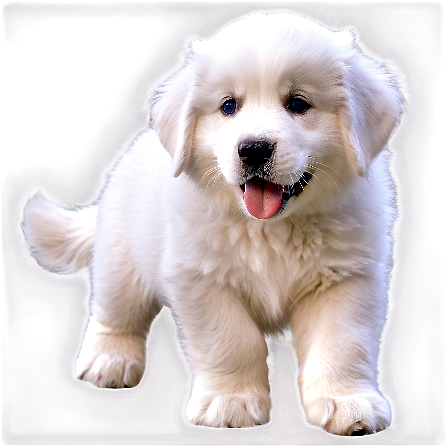 Playful Great Pyrenees Puppy Png 84