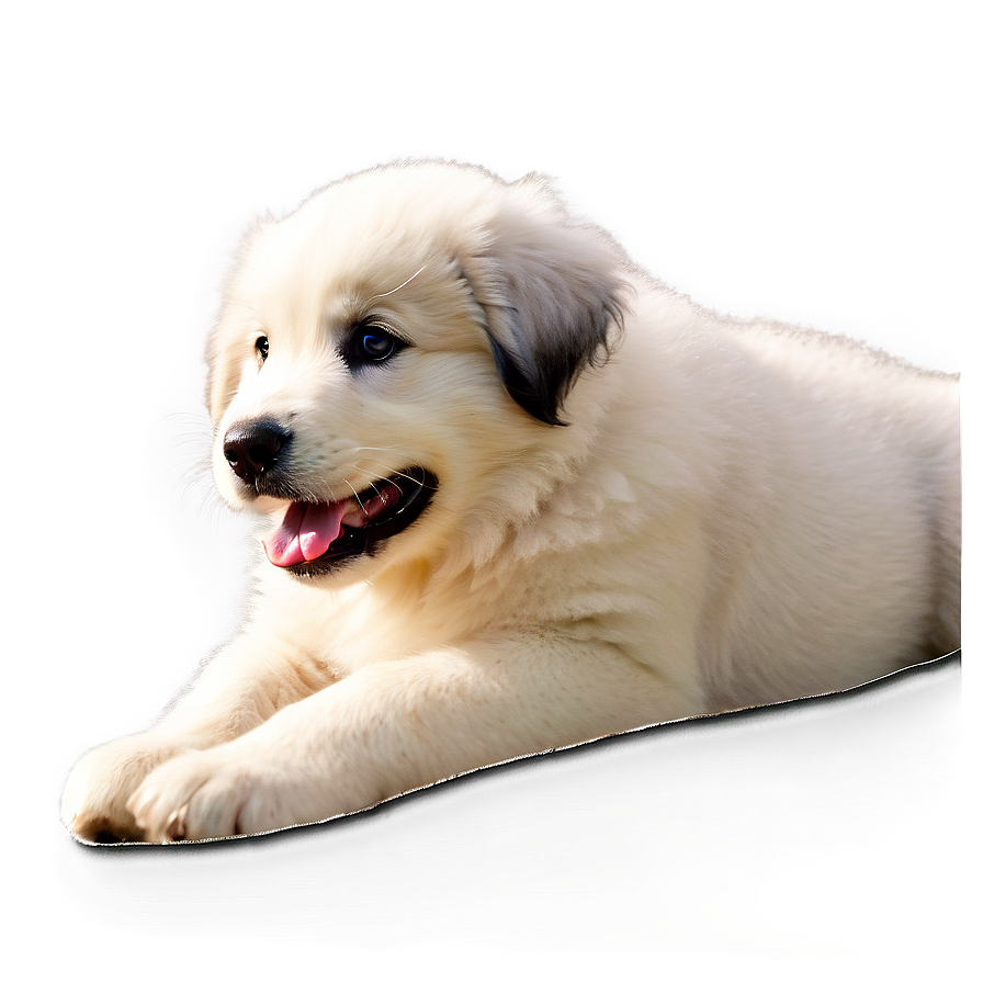 Playful Great Pyrenees Puppy Png 9