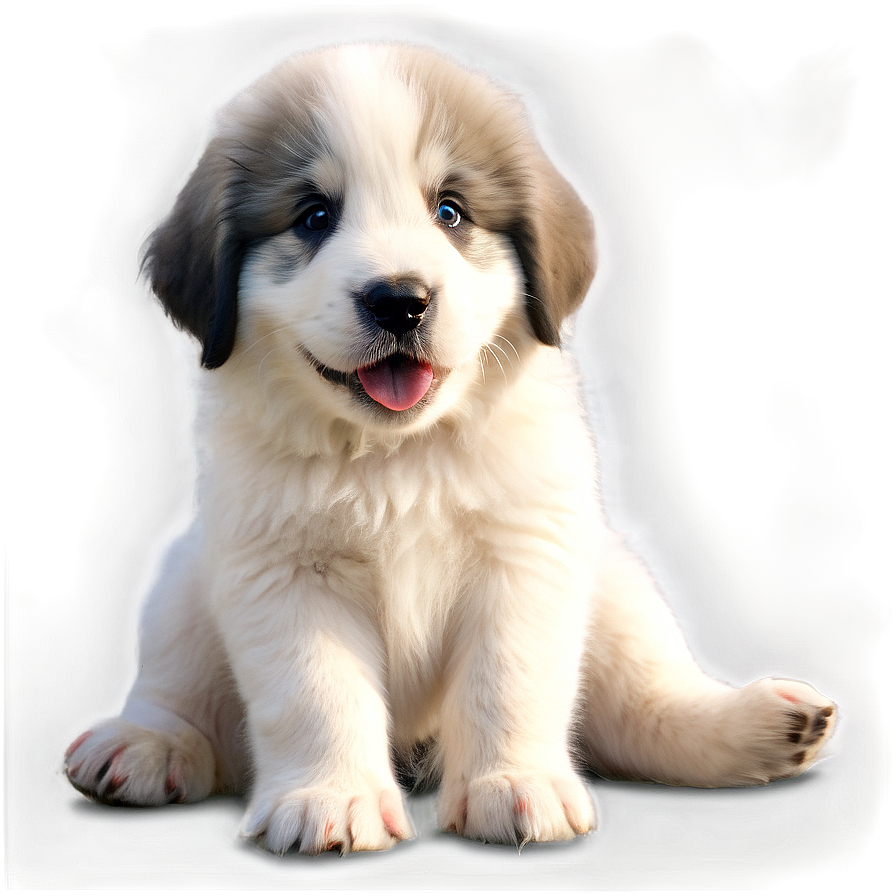 Playful Great Pyrenees Puppy Png Por