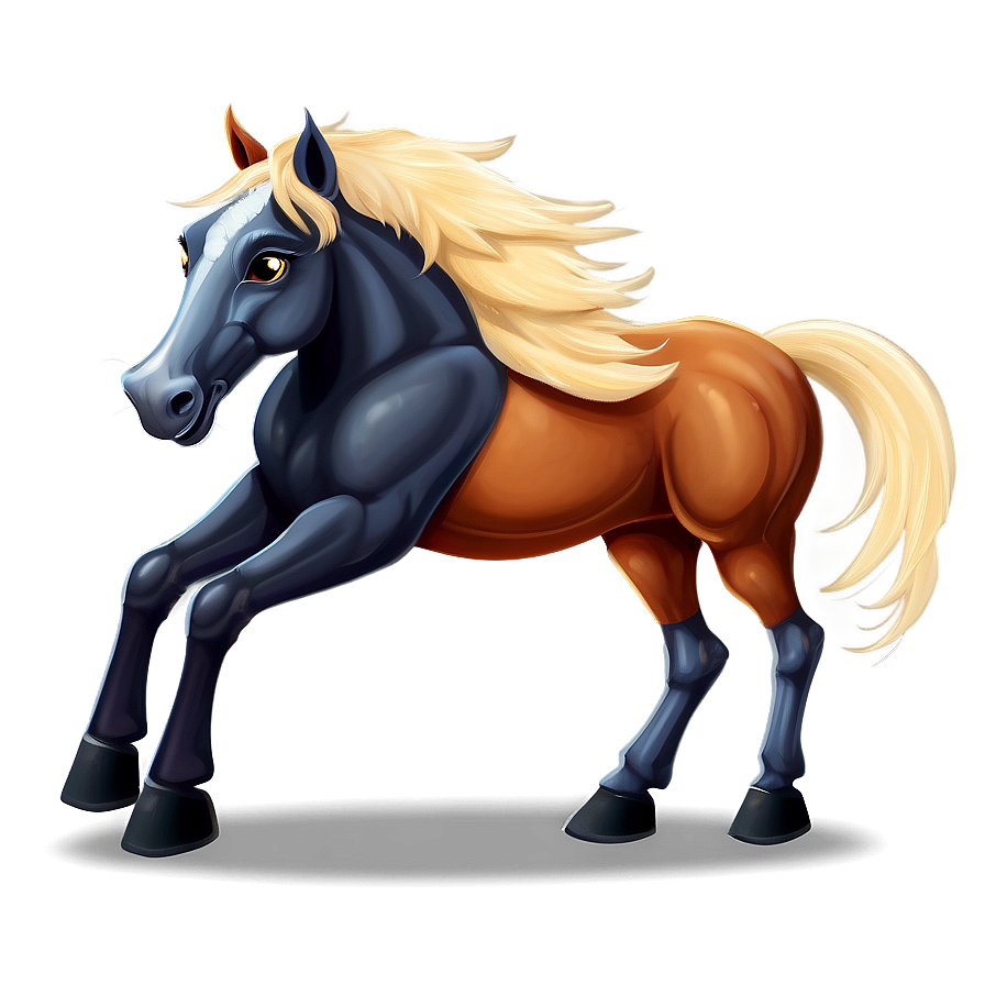 Playful Horse Cartoon Png Tow