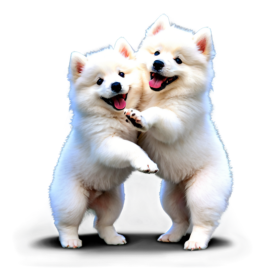 Playful Samoyed Puppies Png 86