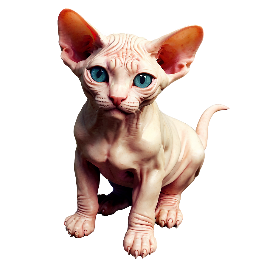 Playful Sphynx Cat Character Png 06292024