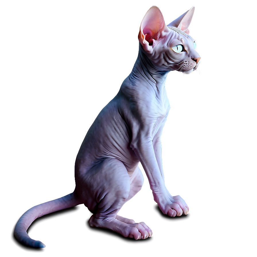 Playful Sphynx Cat Character Png 30