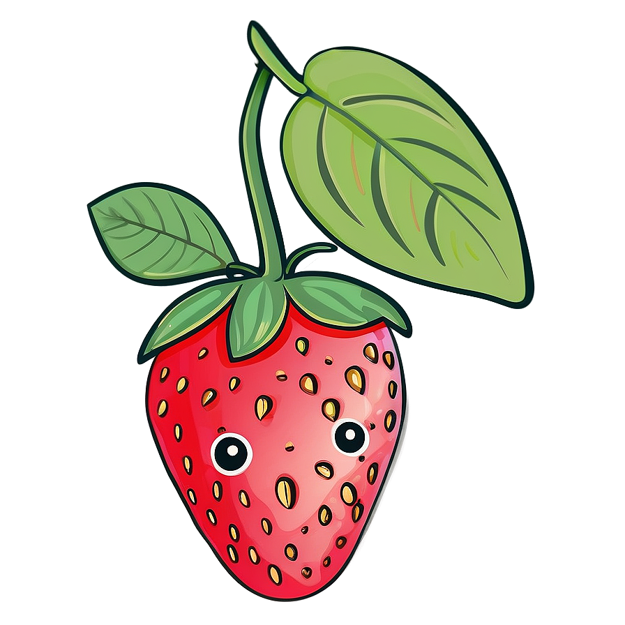 Playful Strawberry Doodle Png Enj