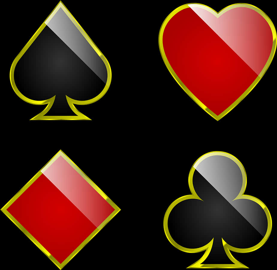 Playing Card Suits Vector Illustration PNG with transparent background