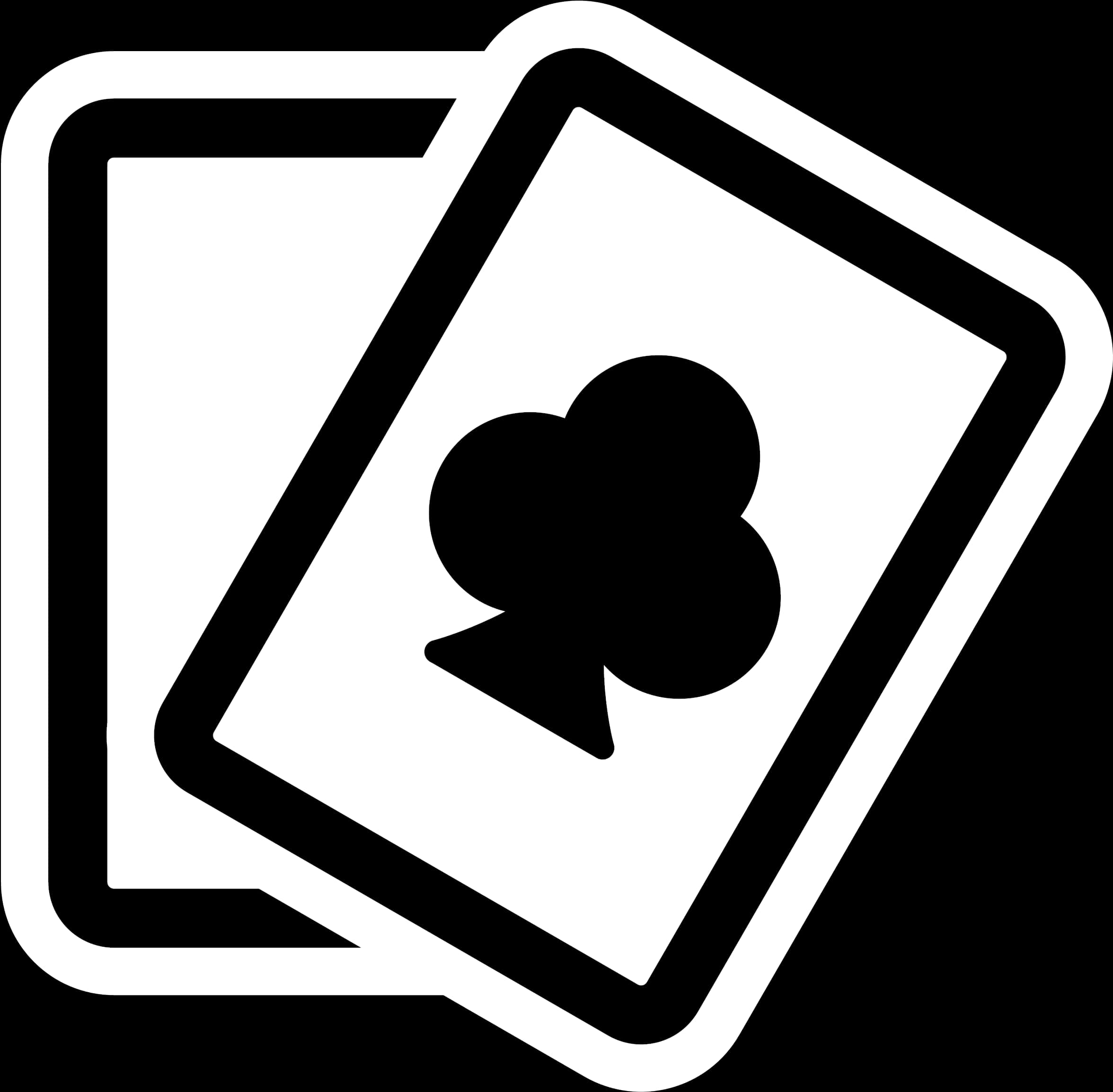 Playing Cards Icon Blackand White PNG with transparent background