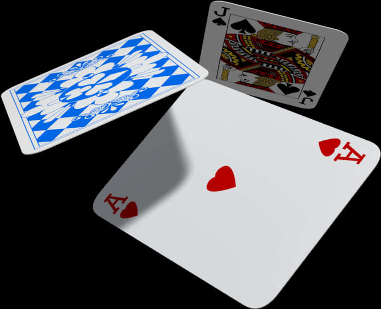 Playing Cardson Black Background