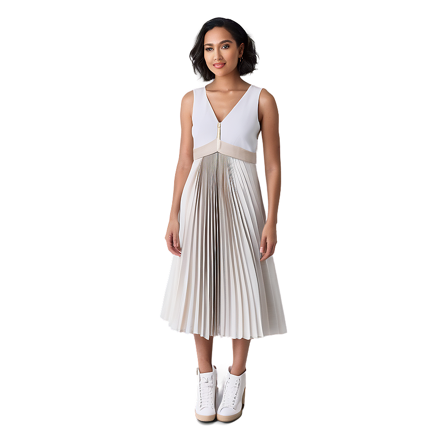 Pleated Midi Dress Png 85