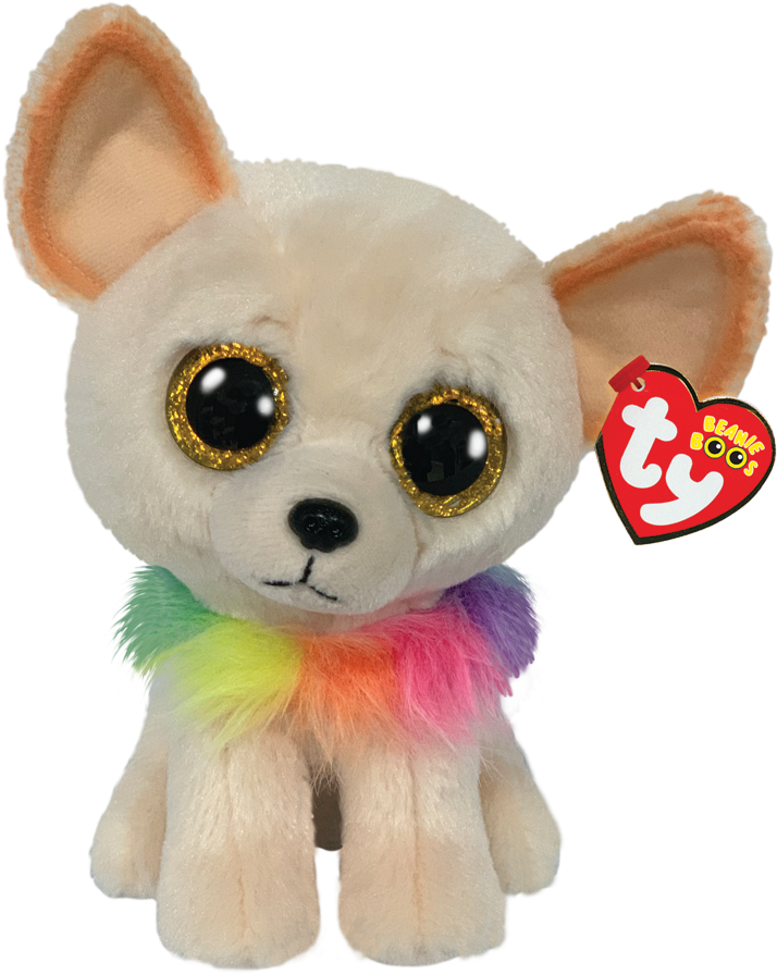 Plush Chihuahua Toy With Rainbow Scarf