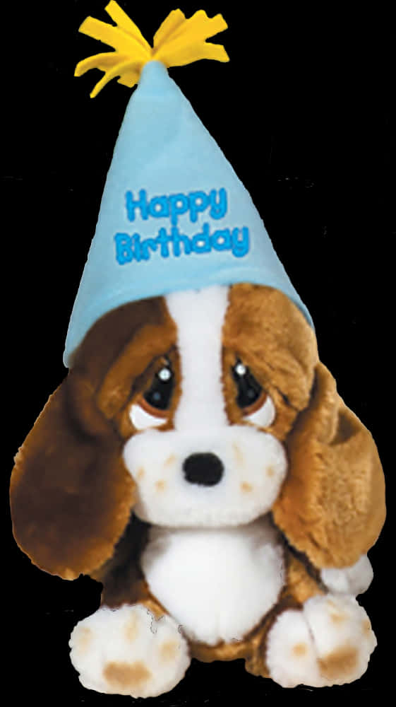 Plush Dog With Birthday Hat