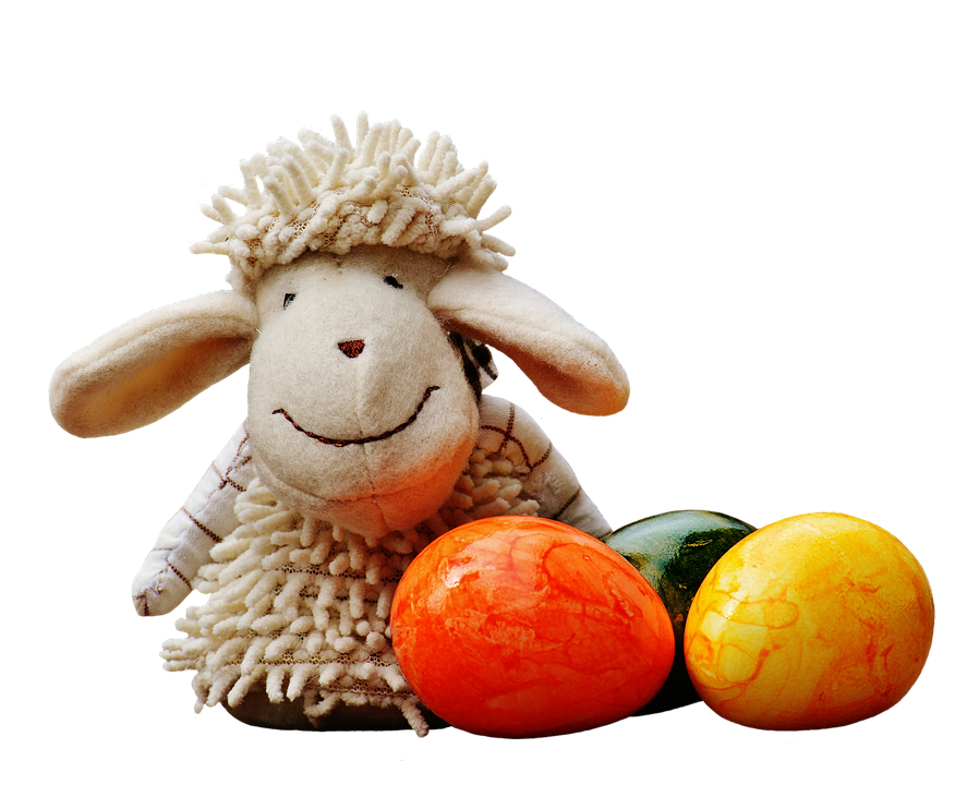 Plush Sheep With Easter Eggs