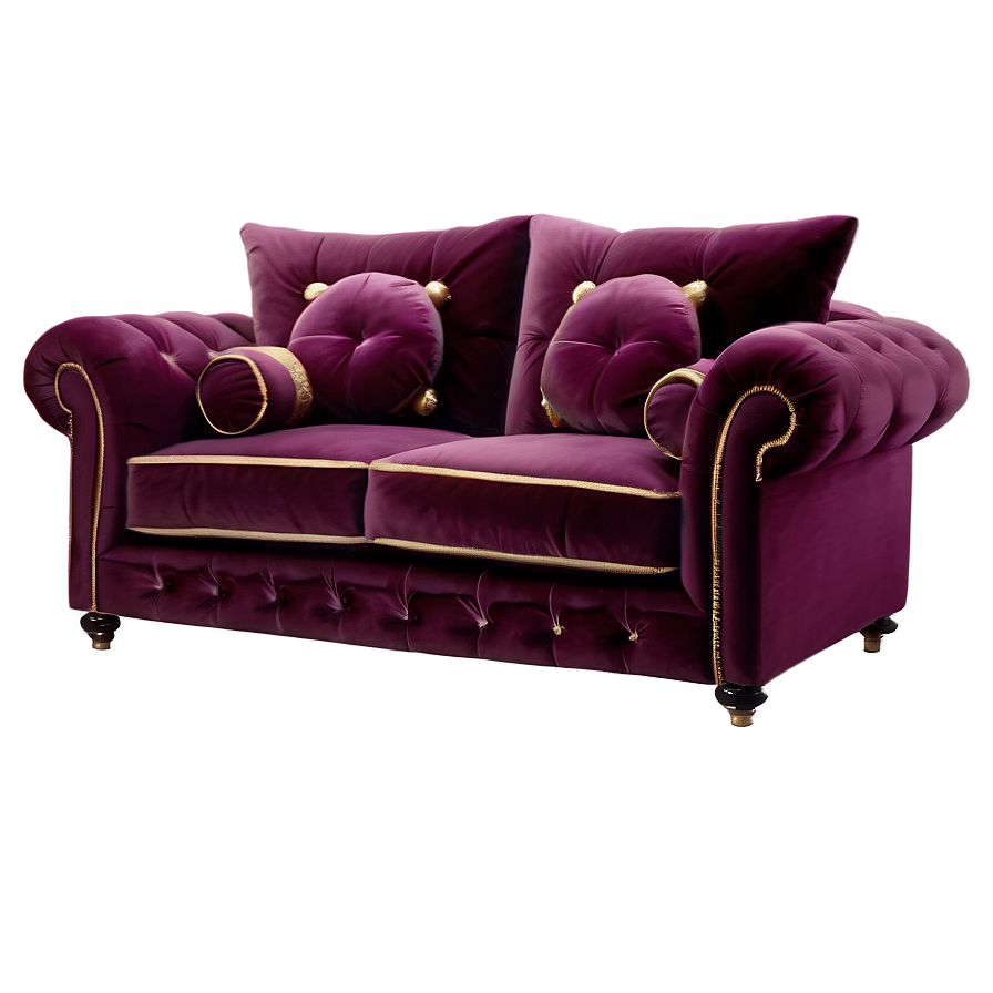 Plush Velvet Sofa PNG 40 PNG image with a transparent background, free high-resolution download