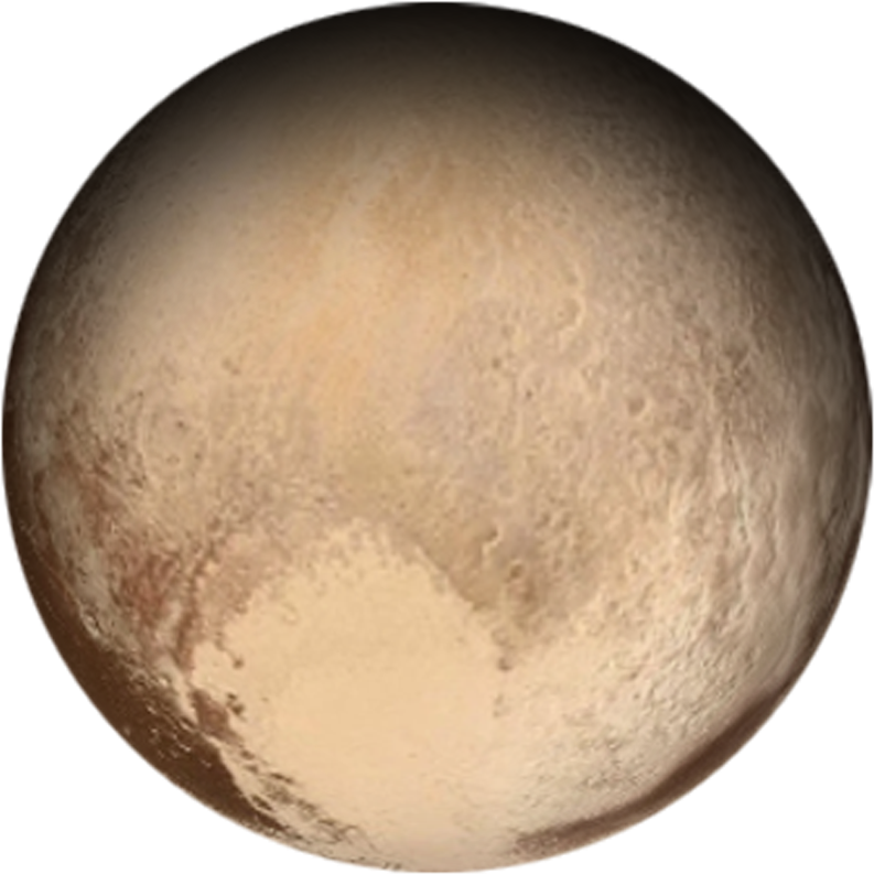 Pluto Dwarf Planet Portrait PNG image with a transparent background, free high-resolution download