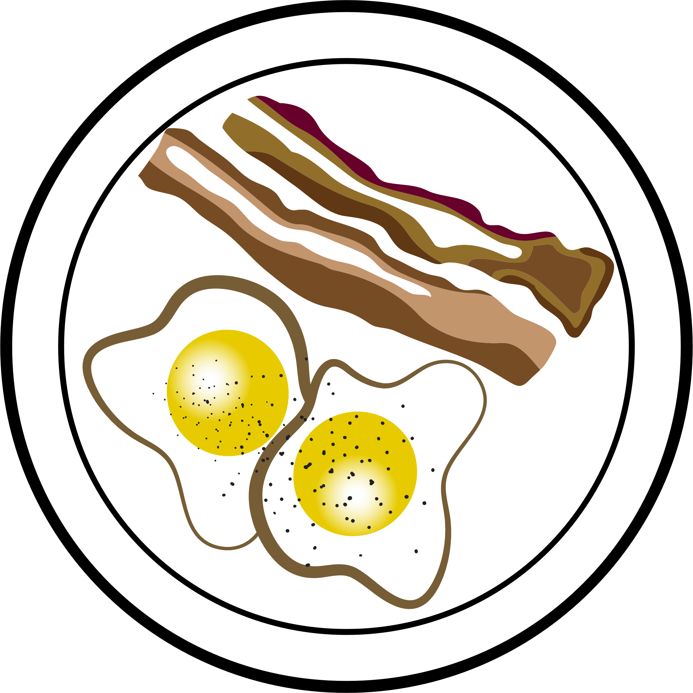 Png M 1434276673 Clip Bacon And Eggs Vector Clipart - Black And White Fried Eggs Clipart, Transparent Png PNG with transparent background