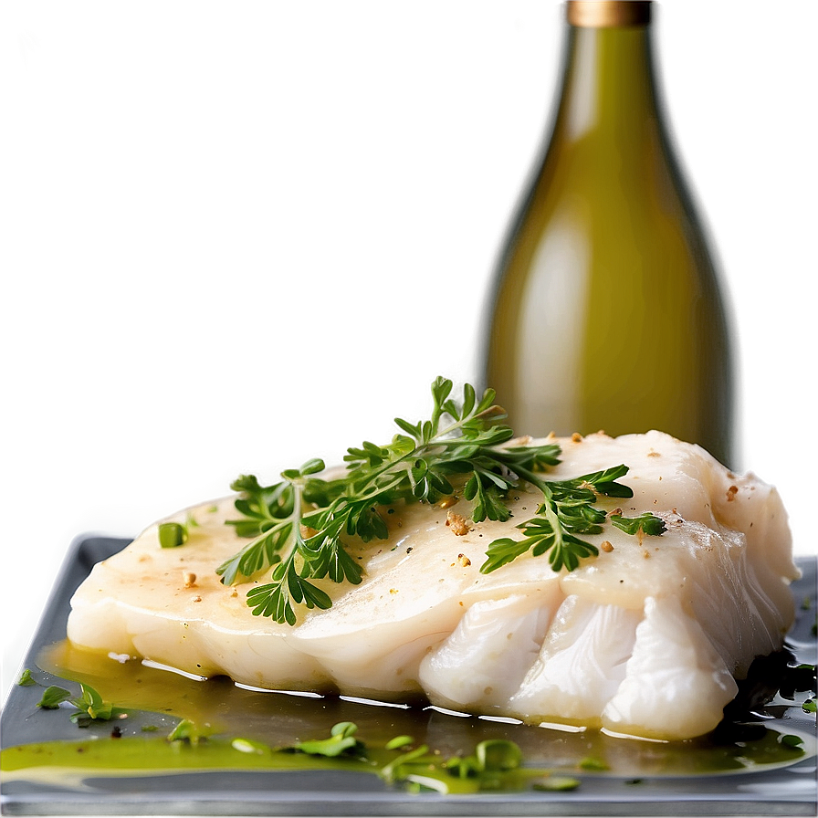 Poached Cod In White Wine Png 40