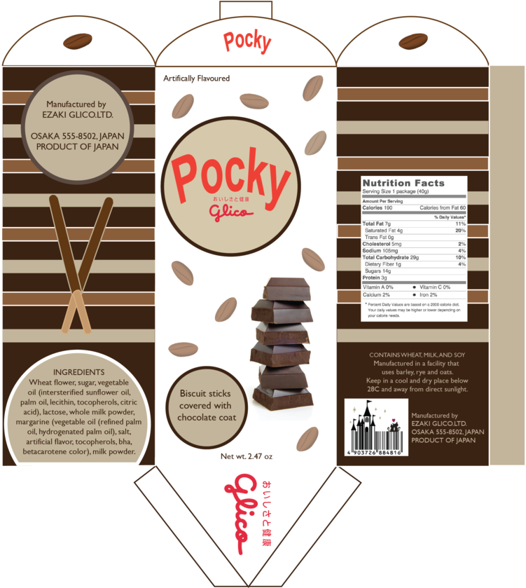 Pocky Chocolate Biscuit Stick Packaging Design