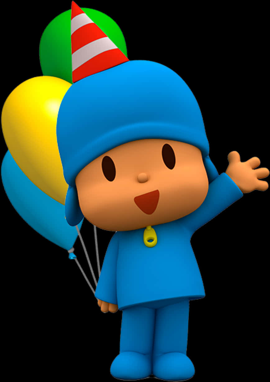 Pocoyo Birthday Celebration PNG with transparent background