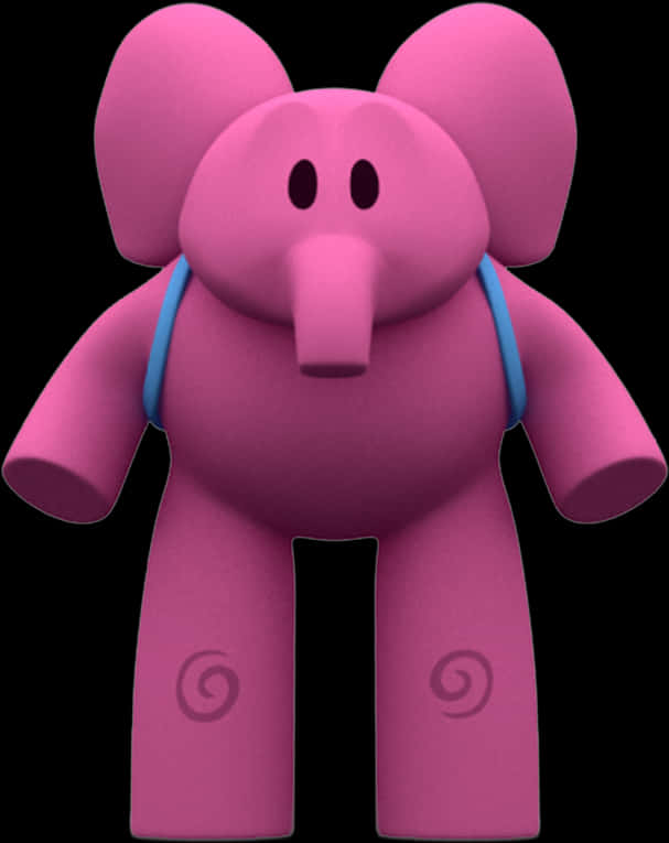 Pocoyo Character Ellie Front View PNG with transparent background