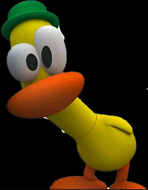 Pocoyo Character Pato Standing PNG with transparent background