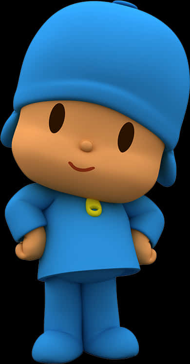 Pocoyo Character Portrait PNG with transparent background