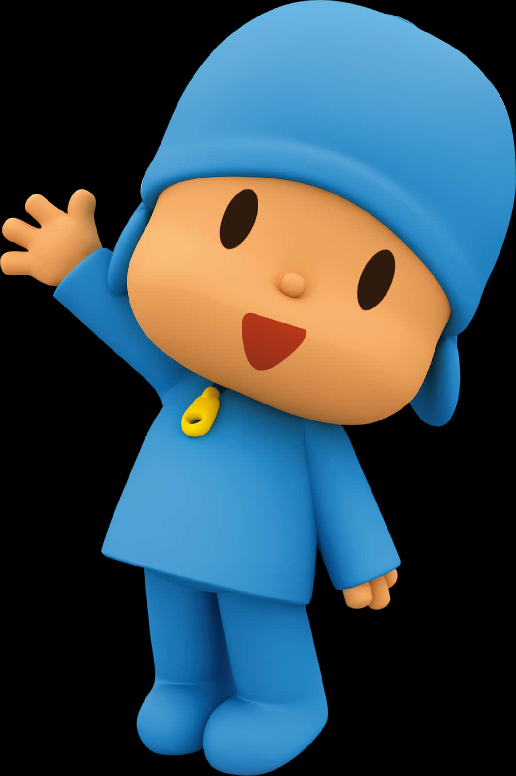Pocoyo_ Waving_ Hello PNG with transparent background