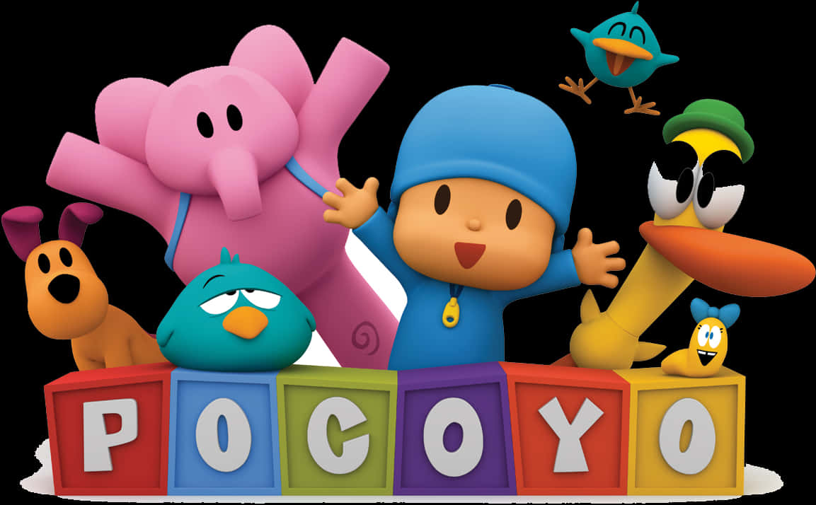 Pocoyoand Friends Group Photo PNG with transparent background