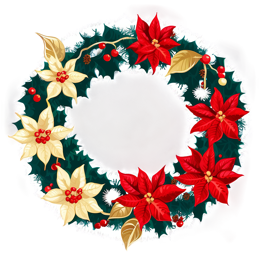 Poinsettia Wreath Png 1