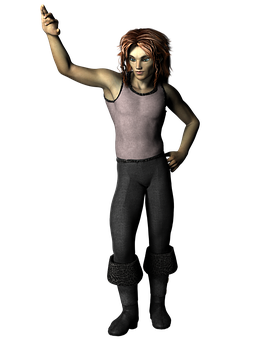 Pointing Elf3 D Character PNG with transparent background