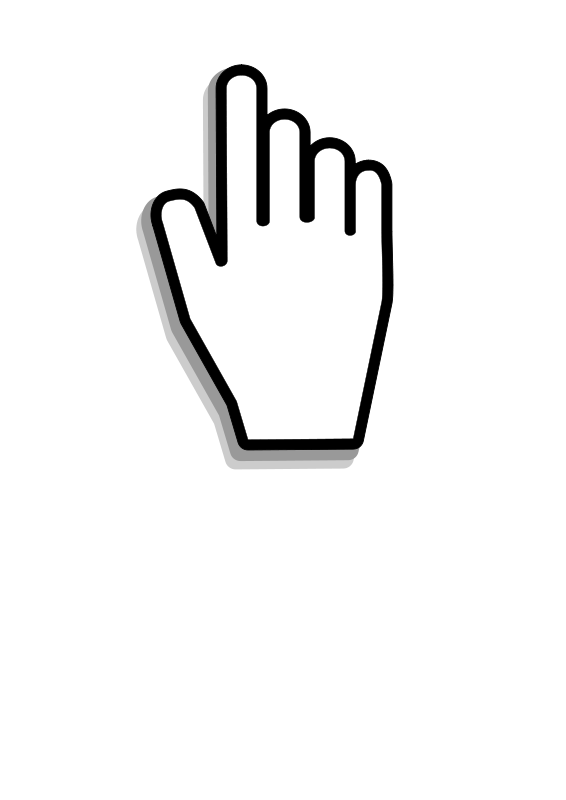 Pointing Hand Icon Black Background PNG with transparent background