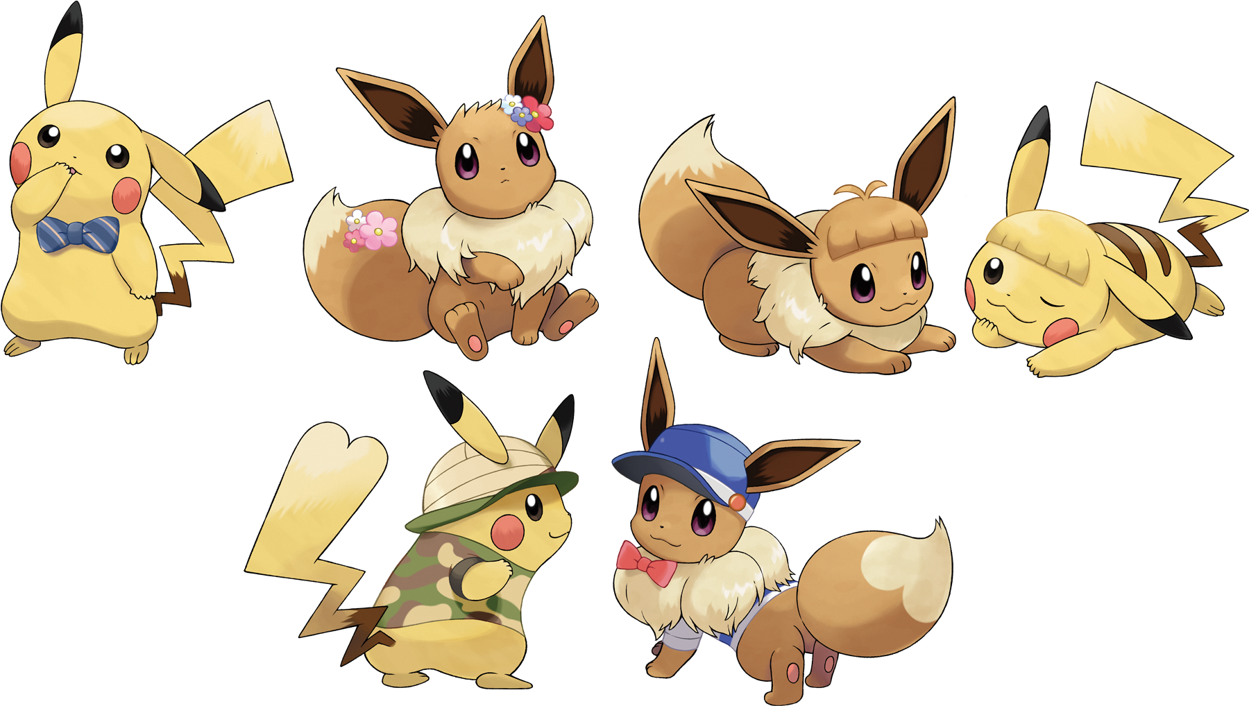 Pokemon Let's Go Eevee Outfits, HD Png Download PNG with transparent background
