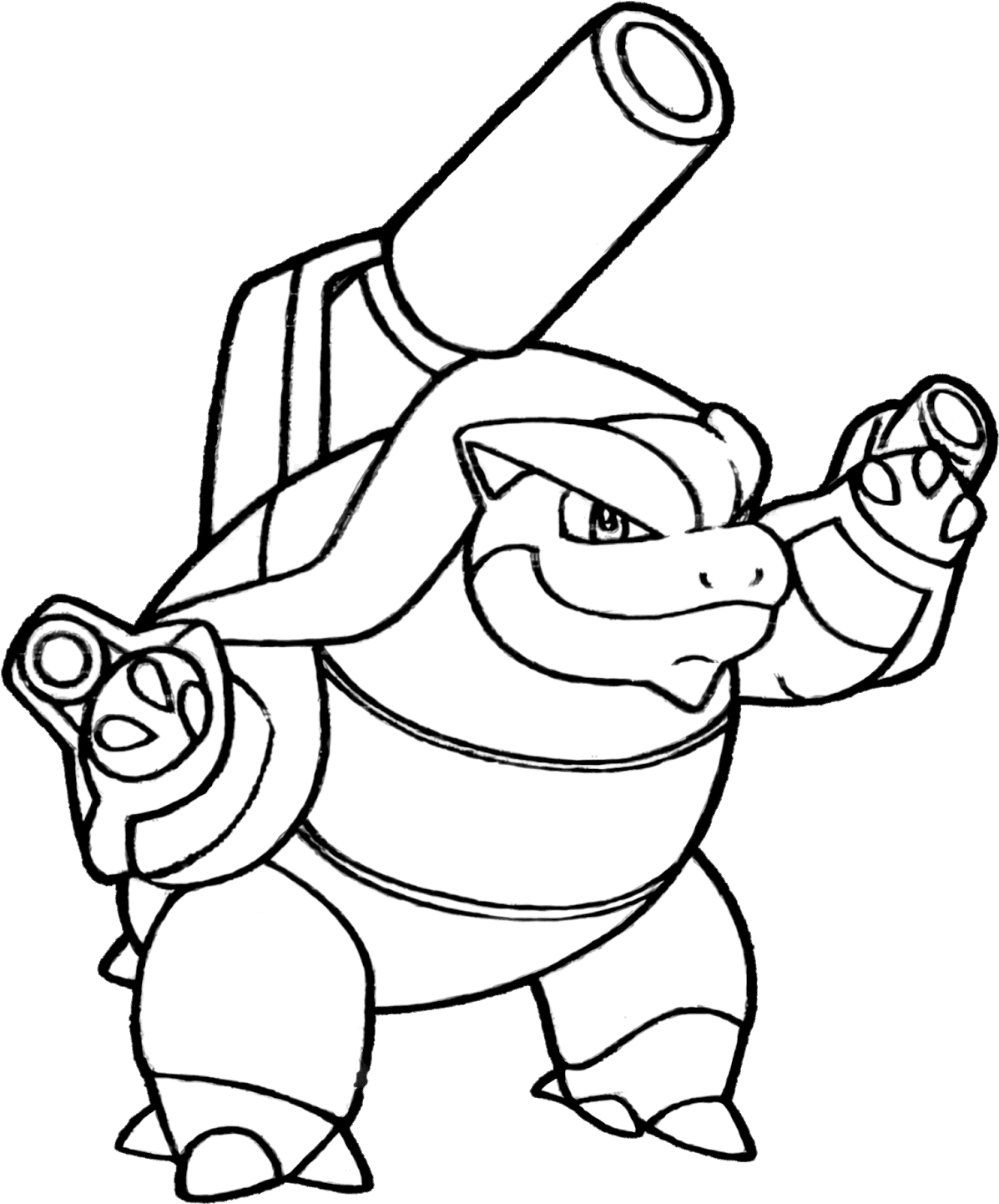 Pokemon Mega Blastoise Coloring Pages - Blastoise Pokemon Coloring Page, HD Png Download PNG with transparent background