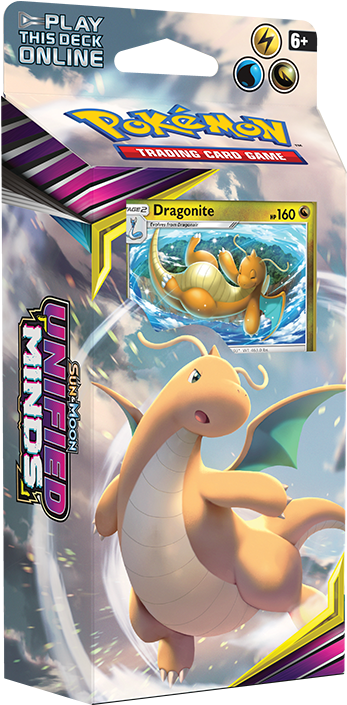 Pokemon Unified Minds Dragonite Deck PNG with transparent background