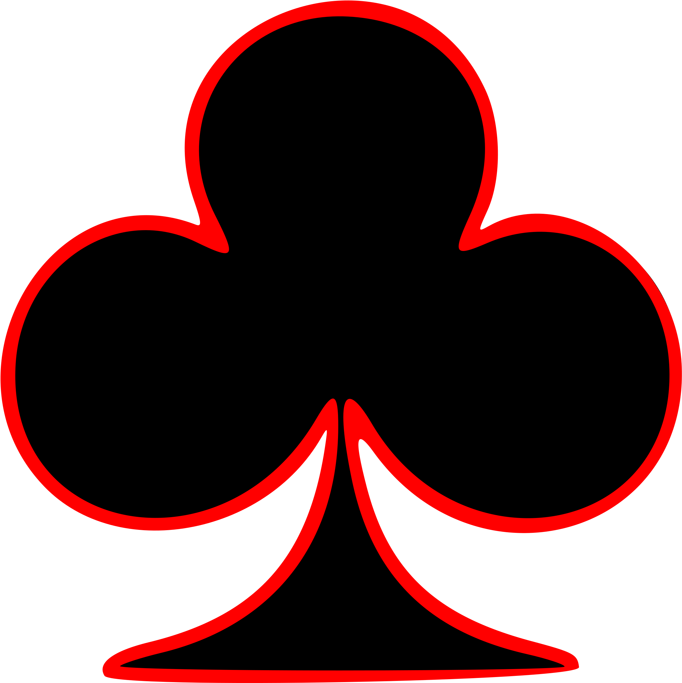 Poker Club Symbol Red Outline