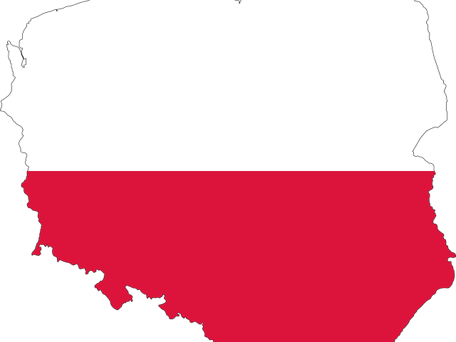 Poland Flag Map Outline